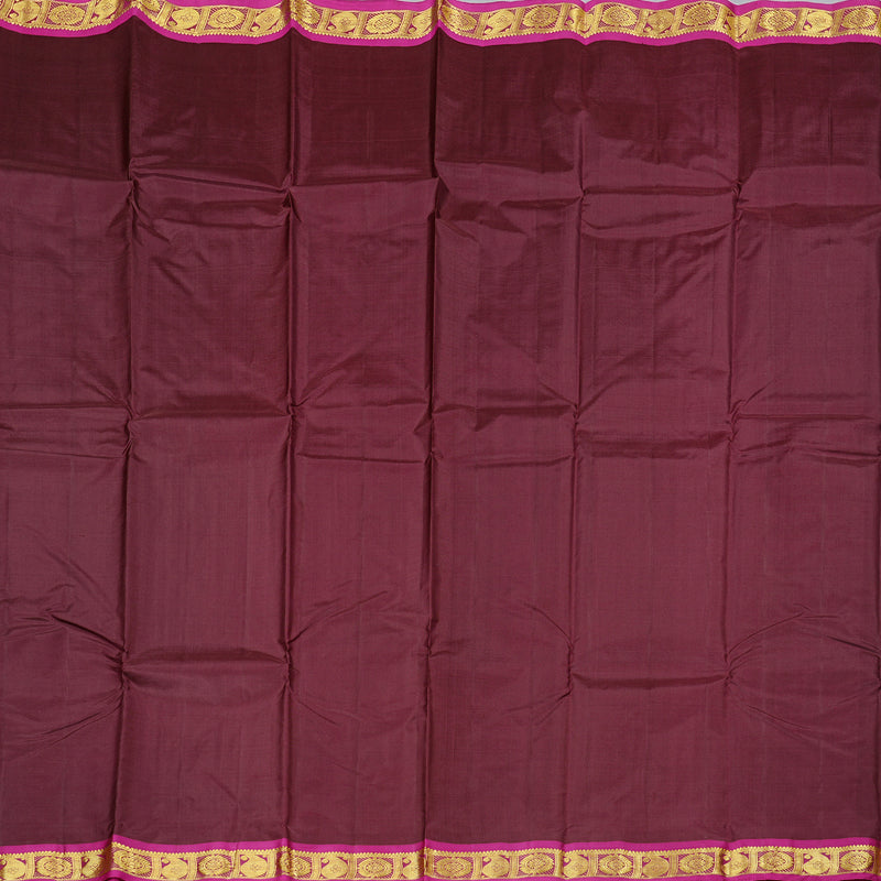 Hayagrivas Handloom Kanjivaram Silk Saree in Magnetic Dark Brown KBD2125C2-4