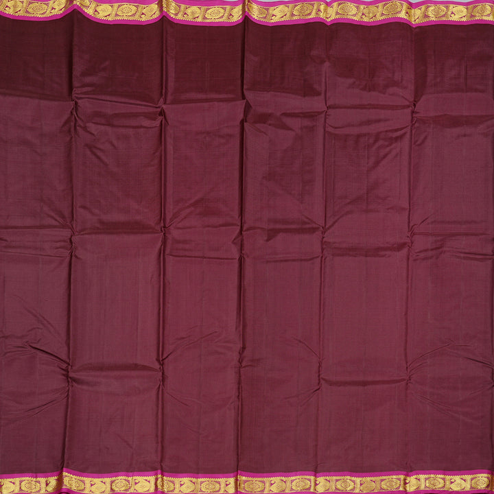 Hayagrivas Handloom Kanjivaram Silk Saree in Magnetic Dark Brown KBD2125C2-4