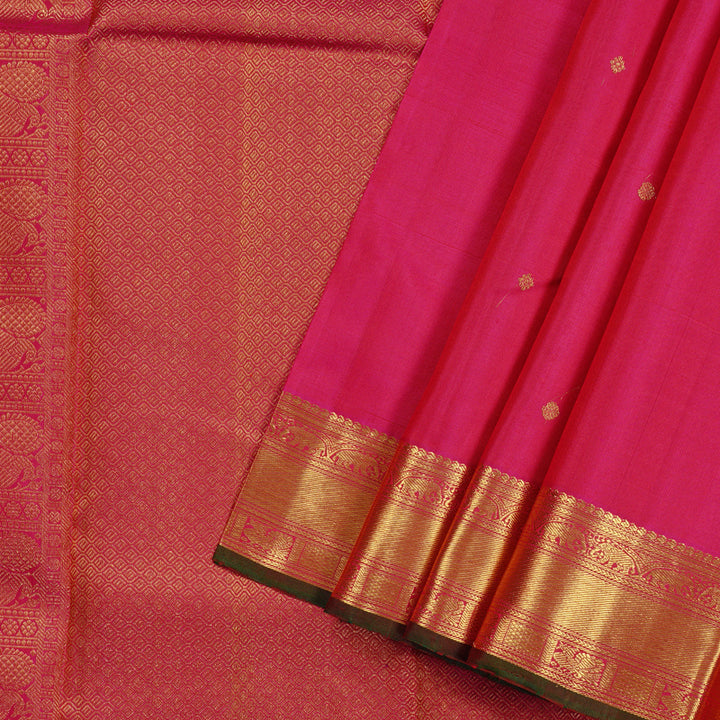 Hayagrivas Reddish Pink Handloom Kanjivaram Silk Saree KBD2126C1-1