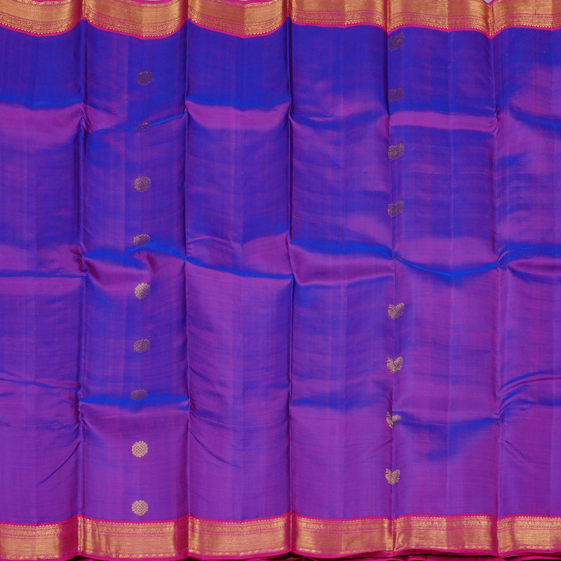 Hayagrivas Purple Handloom Kanjivaram Silk Saree with Pink Border KBD2126C1-3