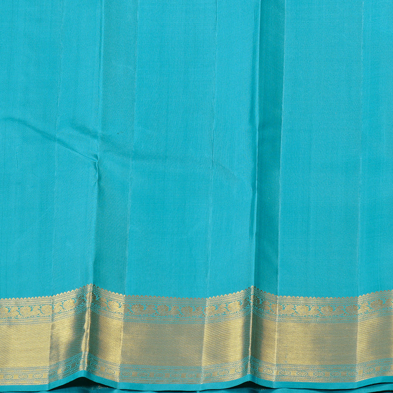 Hayagrivas Handloom Kanjivaram Silk Sarees in Soothing Sea Blue KBD2126C2-3
