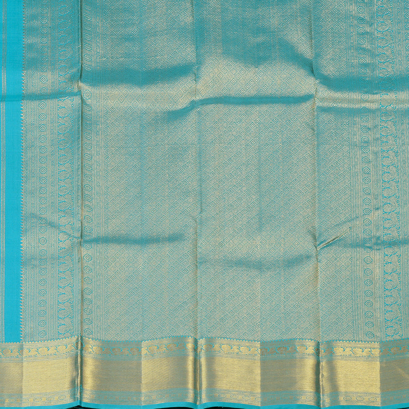 Hayagrivas Handloom Kanjivaram Silk Sarees in Soothing Sea Blue KBD2126C2-3
