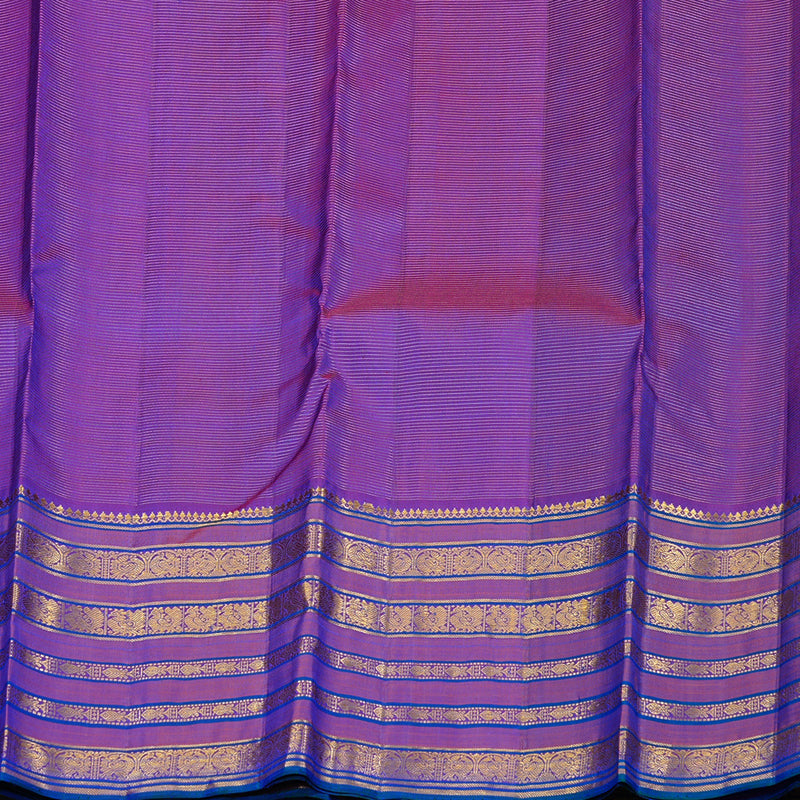 Hayagrivas Handloom Kanjivaram Silk Saree in Magical Peacock Blue KBD2127C10-2