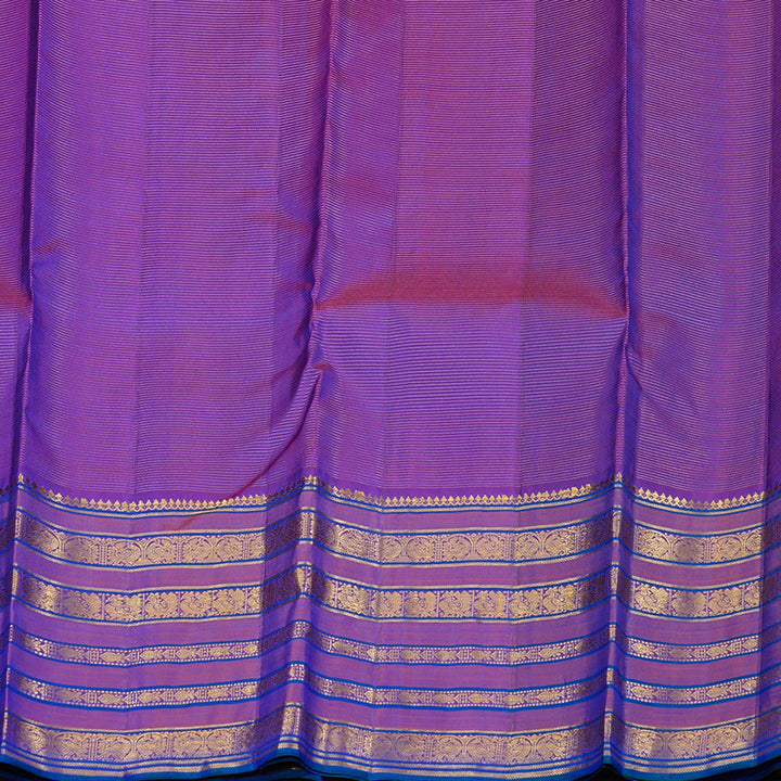 Hayagrivas Handloom Kanjivaram Silk Saree in Magical Peacock Blue KBD2127C10-2