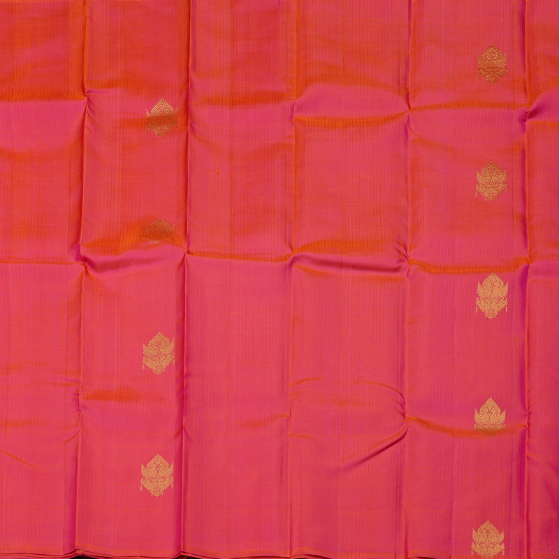 Hayagrivas Orangish Pink Handloom Kanjivaram Silk Saree KBD2127C4-3