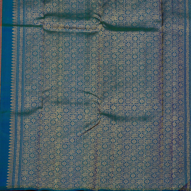 Hayagrivas Orangish Pink Handloom Kanjivaram Silk Saree KBD2127C4-3