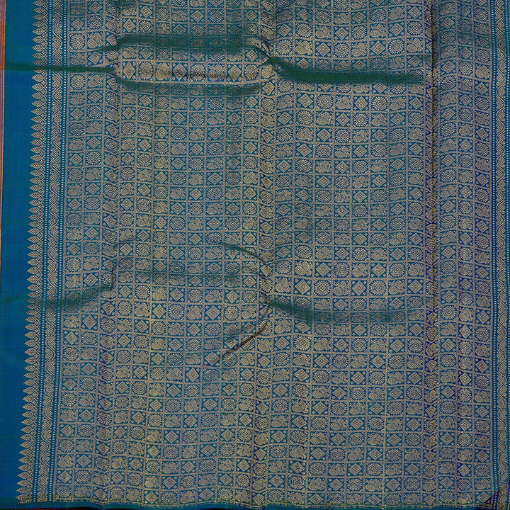 Hayagrivas Orangish Pink Handloom Kanjivaram Silk Saree KBD2127C4-3