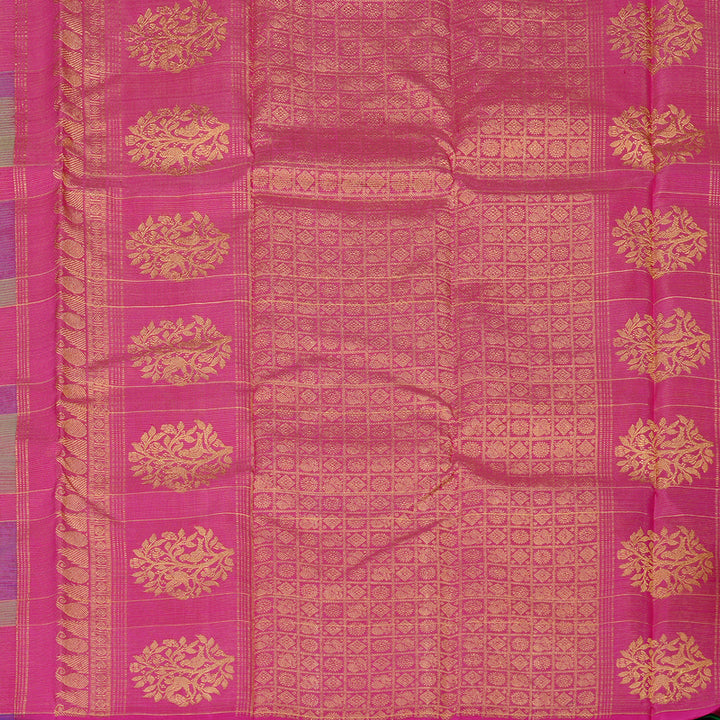 Hayagrivas Multi Colour Checks Handloom Kanjivaram Silk Saree KBD2127C7-1