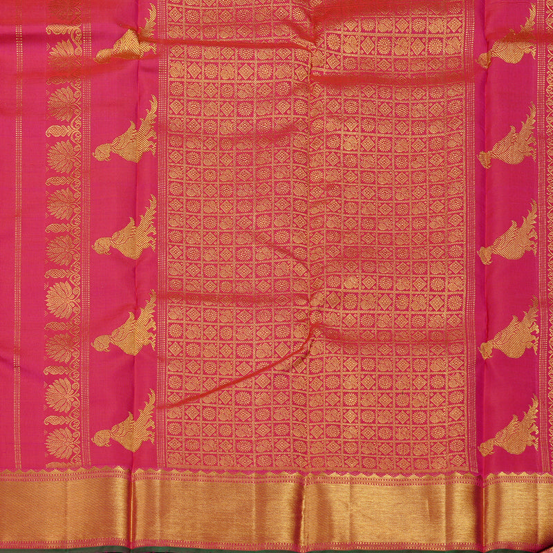 Hayagrivas Reddish Pink Handloom Kanjivaram Silk Saree KBD2127C9-1