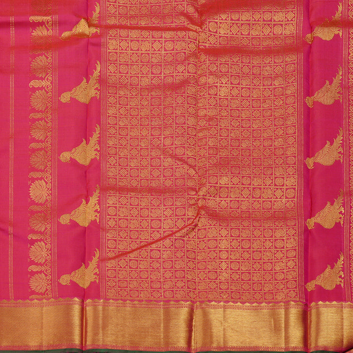 Hayagrivas Reddish Pink Handloom Kanjivaram Silk Saree KBD2127C9-1
