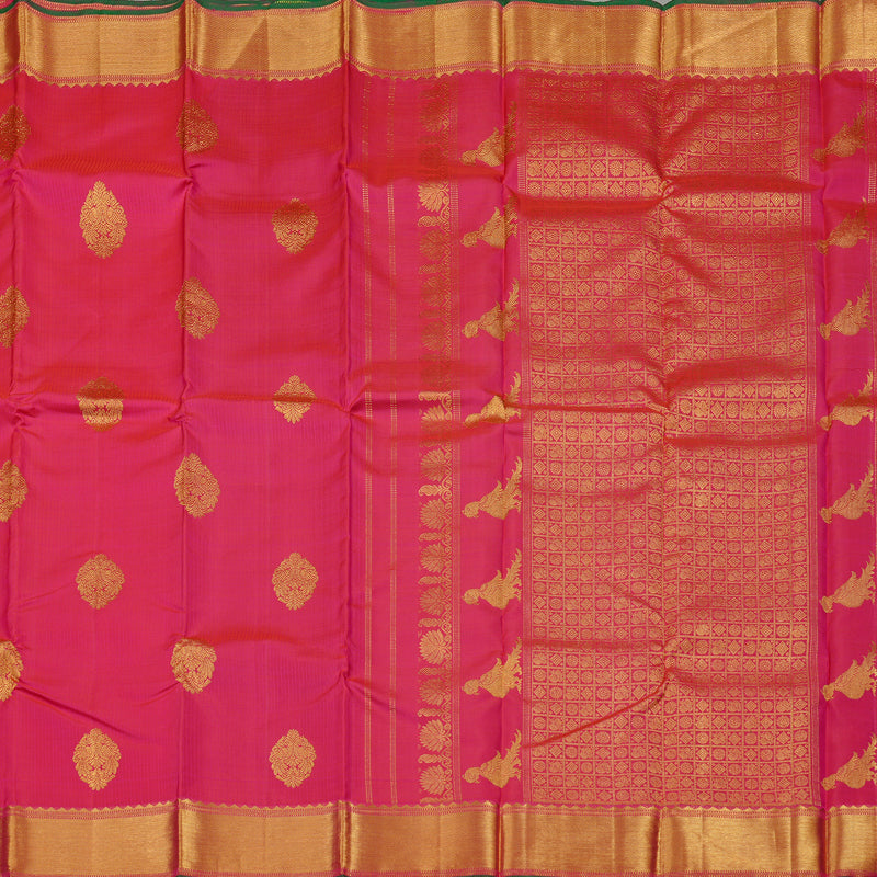 Hayagrivas Reddish Pink Handloom Kanjivaram Silk Saree KBD2127C9-1