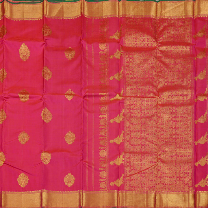 Hayagrivas Reddish Pink Handloom Kanjivaram Silk Saree KBD2127C9-1