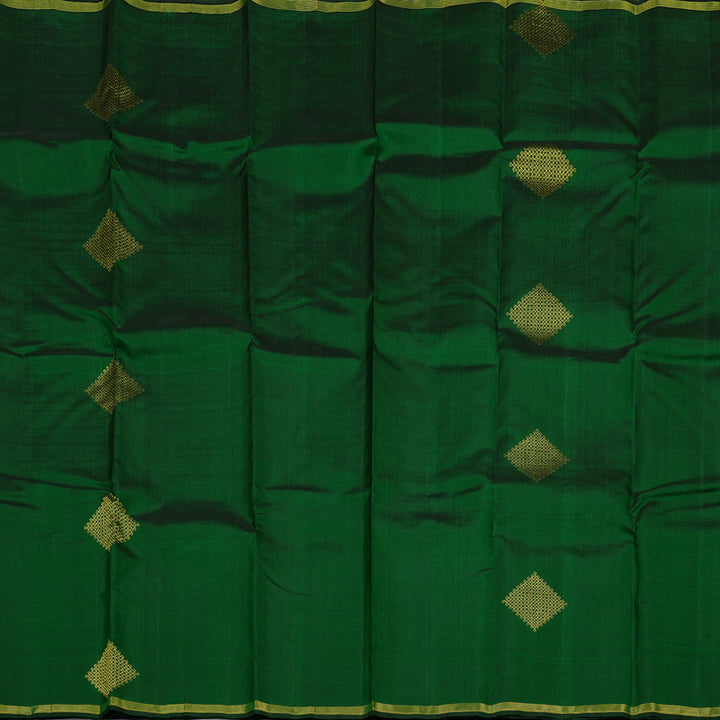 Hayagrivas Bottle Green Handloom Kanjivaram Silk Saree KBD2133C1-2