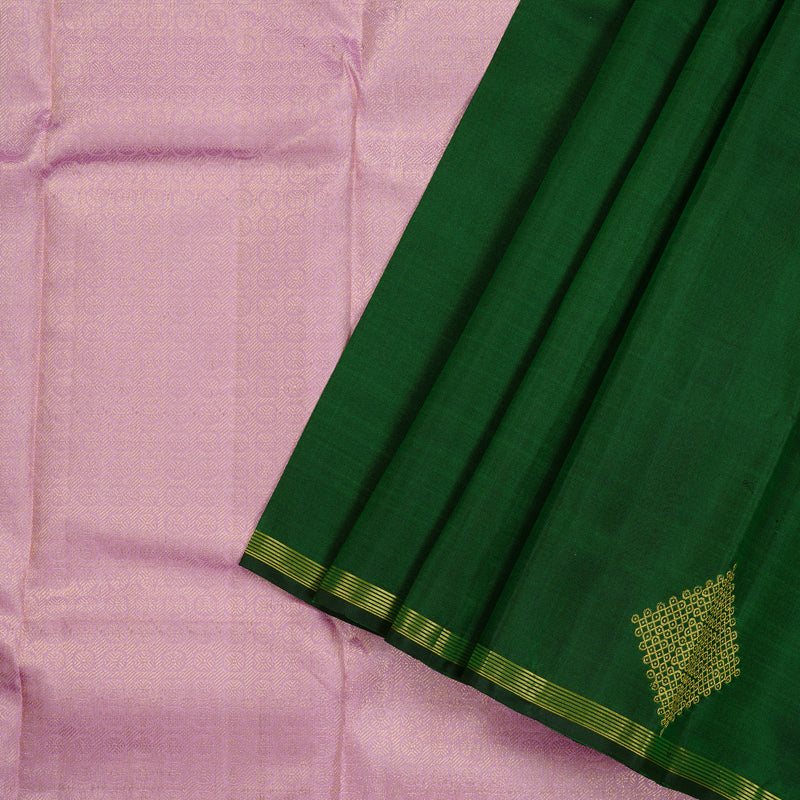Hayagrivas Bottle Green Handloom Kanjivaram Silk Saree KBD2133C1-2