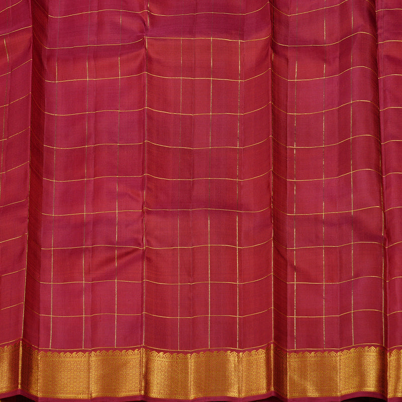 Hayagrivas Handloom Kanjivaram Silk Saree in Stylish Multicolour Checks KBD2134C1-1