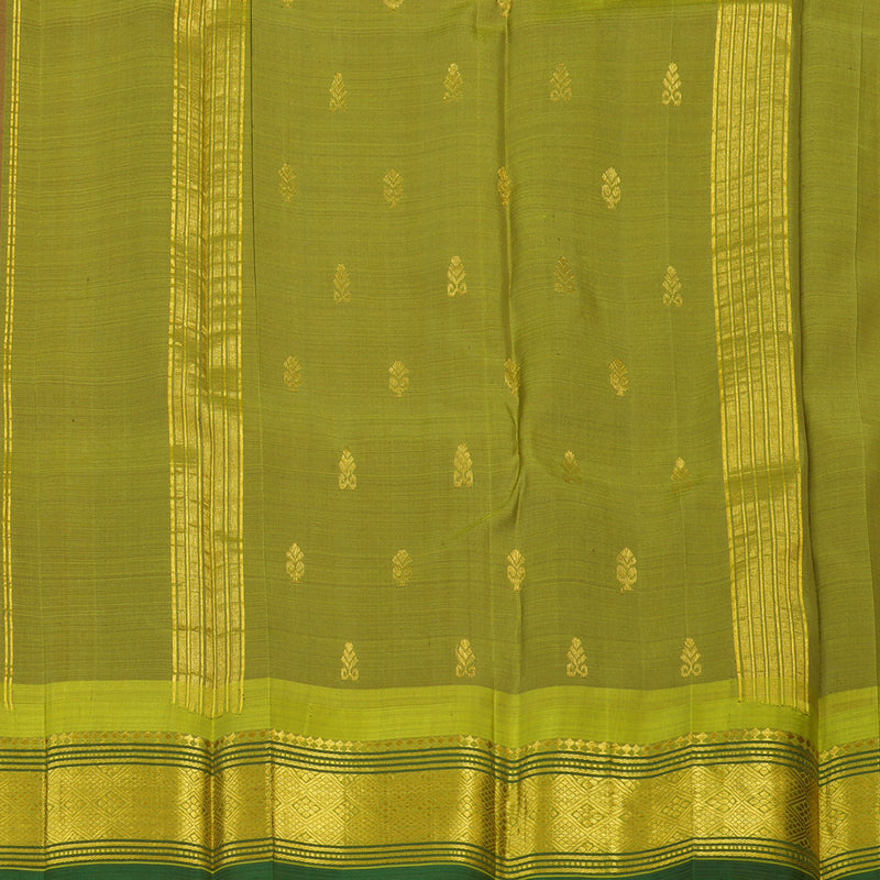 Hayagrivas Manthalir Pure One Side Border Silk Saree with Leaf Green border KBD2137C1-4