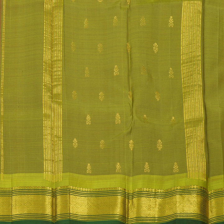 Hayagrivas Manthalir Pure One Side Border Silk Saree with Leaf Green border KBD2137C1-4