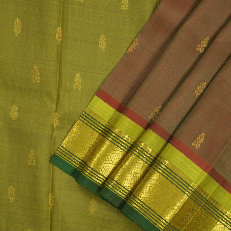 Hayagrivas Manthalir Pure One Side Border Silk Saree with Leaf Green border KBD2137C1-4