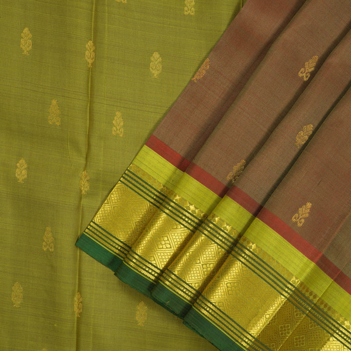 Hayagrivas Manthalir Pure One Side Border Silk Saree with Leaf Green border KBD2137C1-4