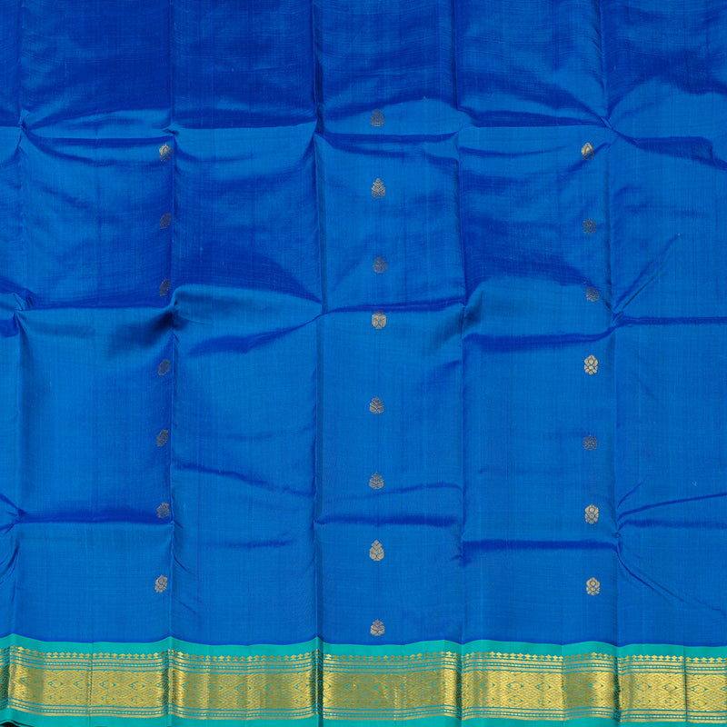 Hayagrivas Handloom Kanjivaram Silk Saree in Gorgeous Blue KBD2137C2-4