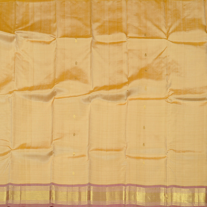 Hayagrivas Sandal Handloom Kanjivaram Silk Saree with Onion Pink Border KBD2137C2-7
