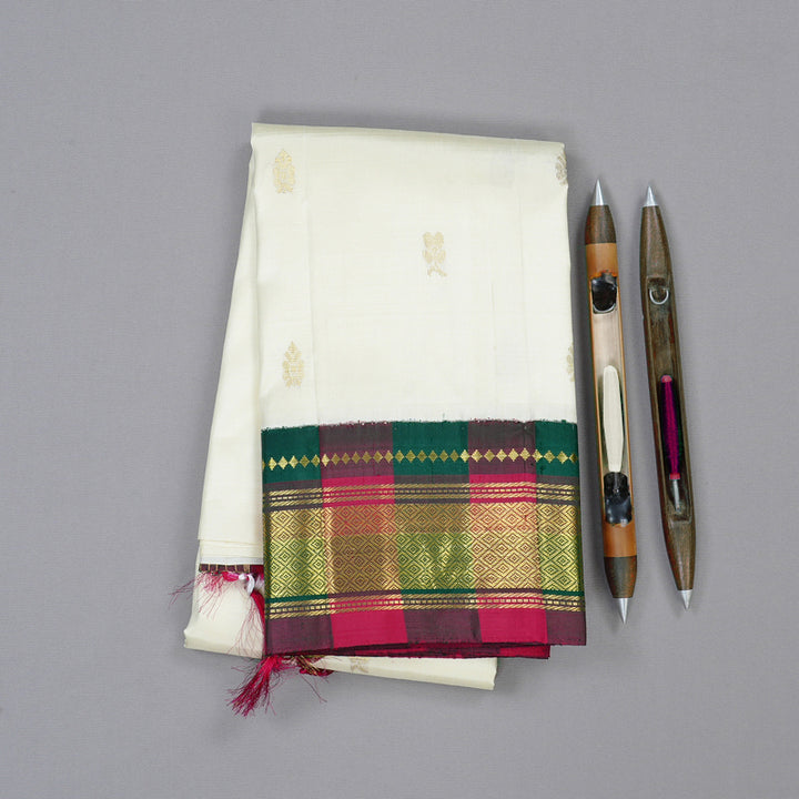 Hayagrivas Handloom Kanjivaram Silk Sarees in Serene White KBD2138C2-4