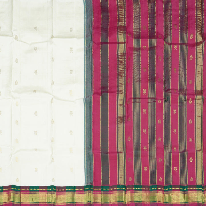 Hayagrivas Handloom Kanjivaram Silk Sarees in Serene White KBD2138C2-4