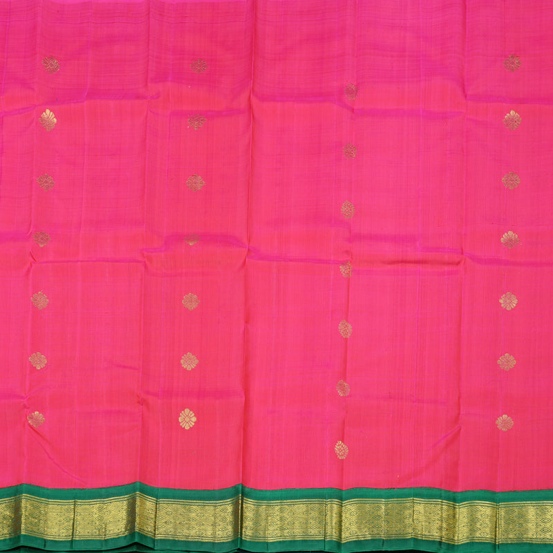 Hayagrivas Handloom Kanjivaram Silk Saree in Dazzling Reddish Pink KBD2138C3-10