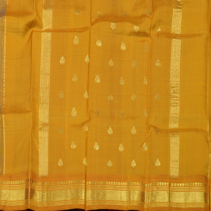 Hayagrivas Aqua Blue Pure One Side Border Silk Saree with Golden Yellow border KBD2138C3-25