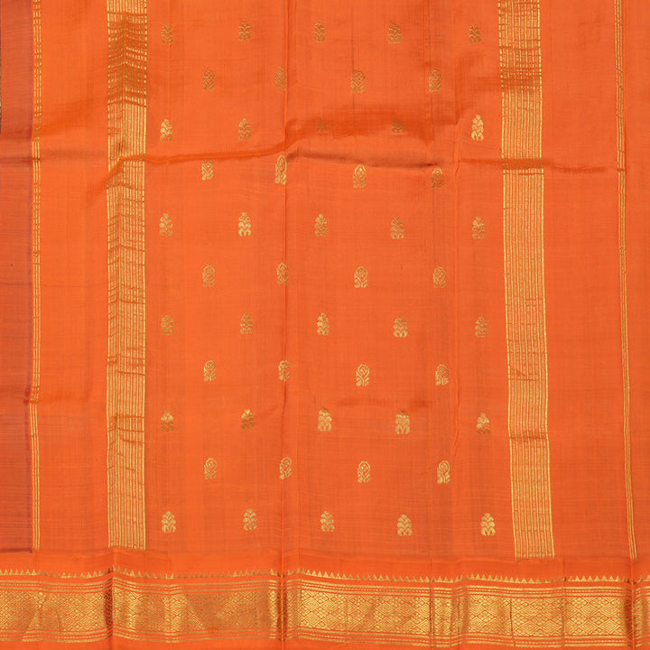 Hayagrivas Rama Green Pure One Side Border Silk Saree with Orange KBD2138C3-30