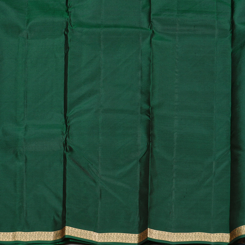 Hayagrivas Lavender Handloom Kanjivaram Silk Saree with Green Border KBD2139C1-3