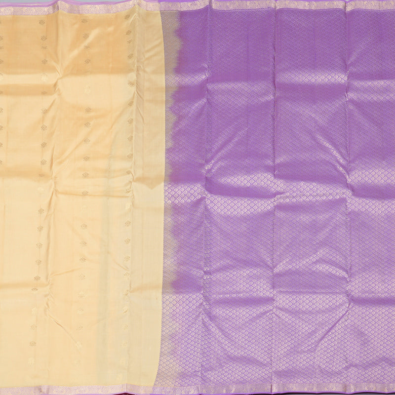 Hayagrivas Sandal Handloom Kanjivaram Silk Saree with Lavender Border KBD2139C1-4