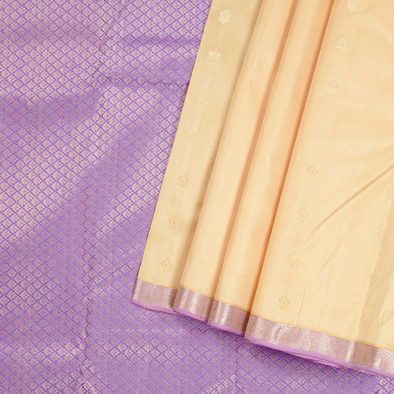 Hayagrivas Sandal Handloom Kanjivaram Silk Saree with Lavender Border KBD2139C1-4