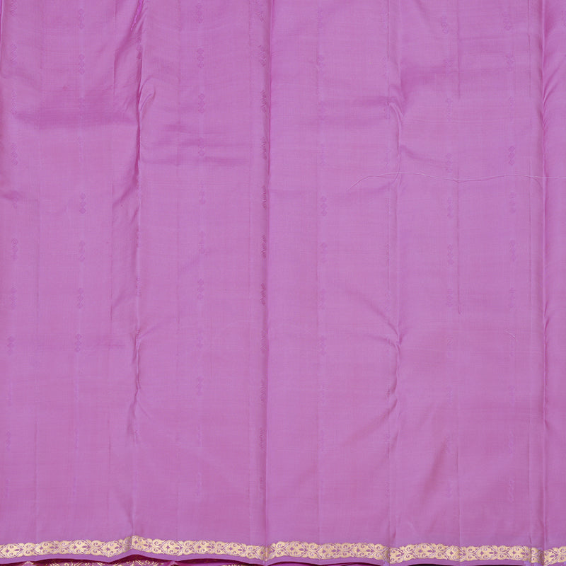 Hayagrivas Peach Pink Handloom Kanjivaram Silk Saree with Lavender Border KBD2139C1-9