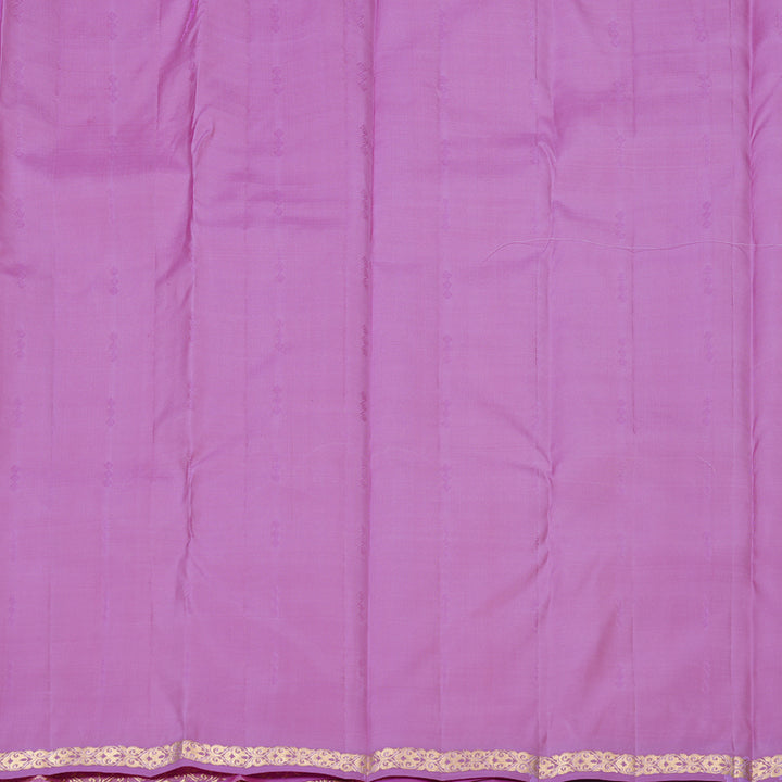 Hayagrivas Peach Pink Handloom Kanjivaram Silk Saree with Lavender Border KBD2139C1-9
