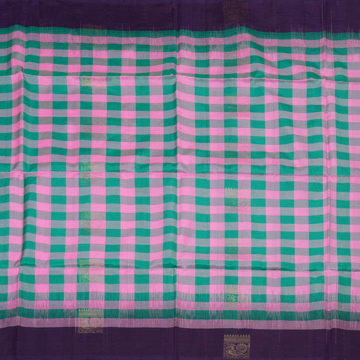 Hayagrivas Multicolour Checks Pure Soft Silk Saree KBD2140C1-5