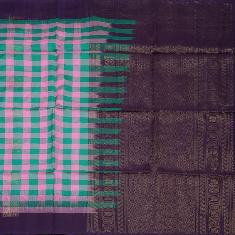 Hayagrivas Multicolour Checks Pure Soft Silk Saree KBD2140C1-5