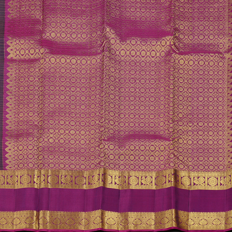 Hayagrivas Handloom Kanjivaram Silk Saree in Gorgeous Peacock Green KBD2148C1-2