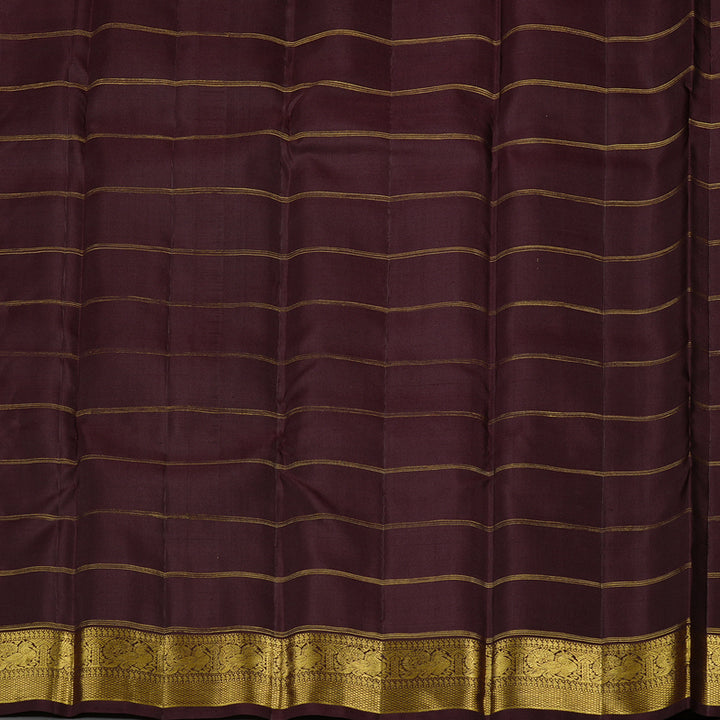 Hayagrivas Burnt Orange Handloom Kanjivaram Silk Saree with Dark Brown Border KBD2148C4-1