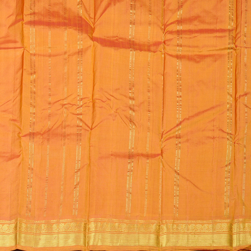 Hayagrivas Mustard Handloom Kanjivaram Silk Saree with Dual Tone (Pink With Yellow) Border KBD2149C1-13