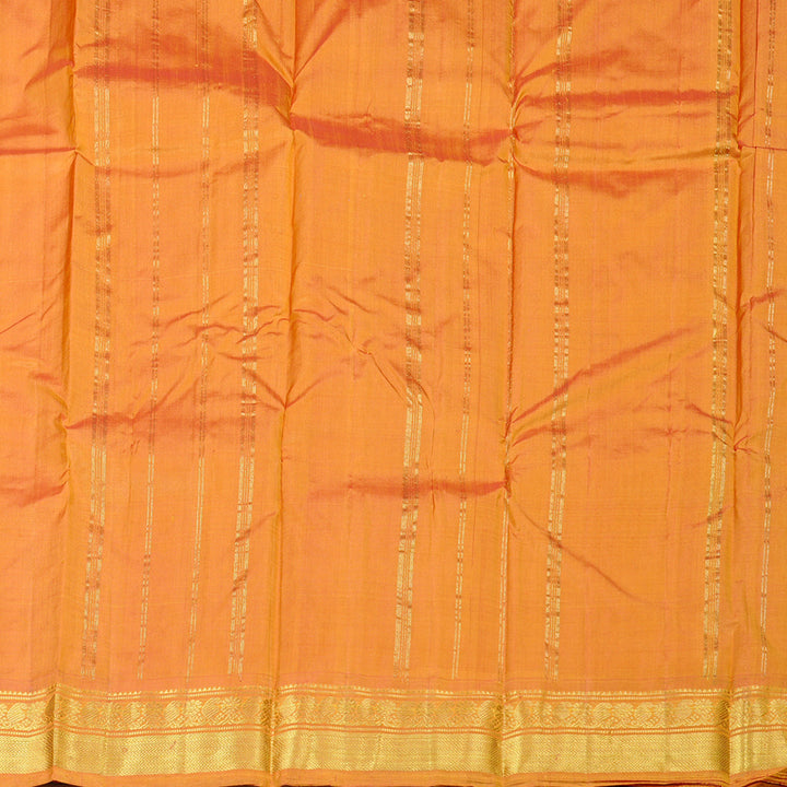 Hayagrivas Mustard Handloom Kanjivaram Silk Saree with Dual Tone (Pink With Yellow) Border KBD2149C1-13