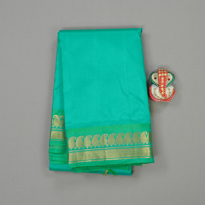 Hayagrivas Sea Blue Handloom Kanjivaram Silk Saree with Sea Green Border KBD2149C1-19