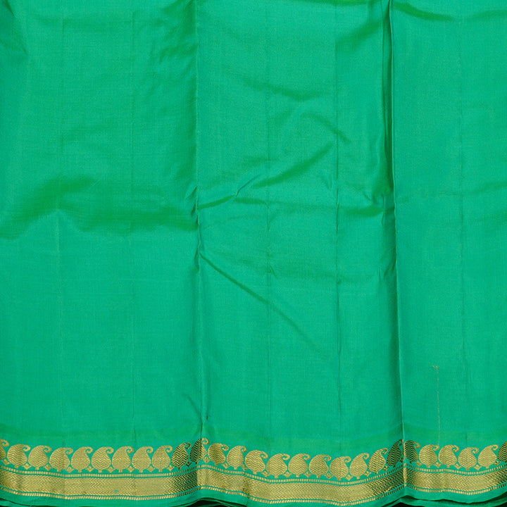 Hayagrivas Sea Blue Handloom Kanjivaram Silk Saree with Sea Green Border KBD2149C1-19