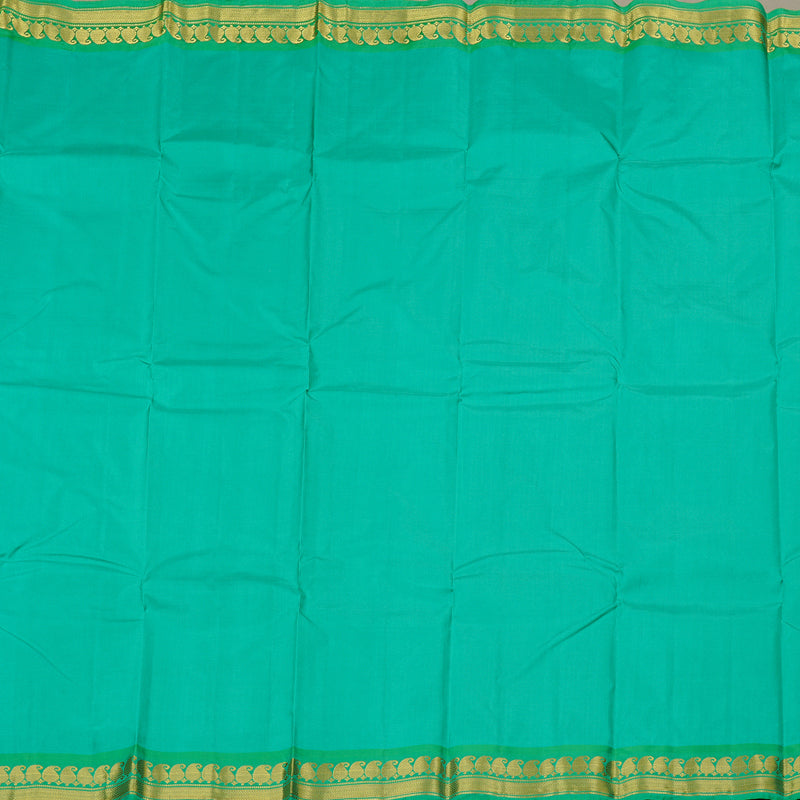Hayagrivas Sea Blue Handloom Kanjivaram Silk Saree with Sea Green Border KBD2149C1-19
