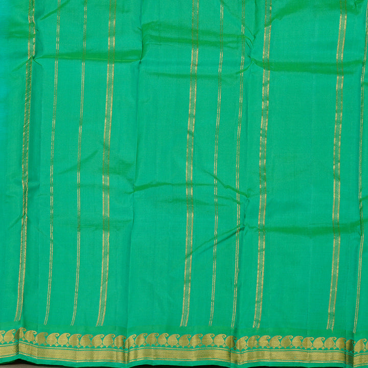 Hayagrivas Sea Blue Handloom Kanjivaram Silk Saree with Sea Green Border KBD2149C1-19