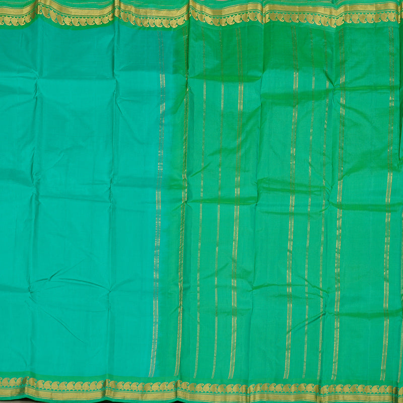Hayagrivas Sea Blue Handloom Kanjivaram Silk Saree with Sea Green Border KBD2149C1-19