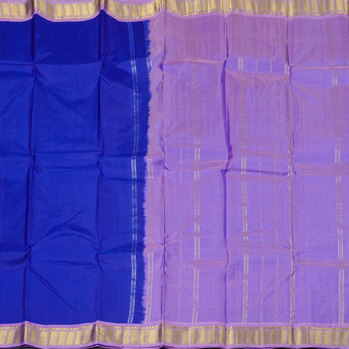 Hayagrivas Blue Handloom Kanjivaram Silk Saree with Lilac Colour Border KBD2149C1-24