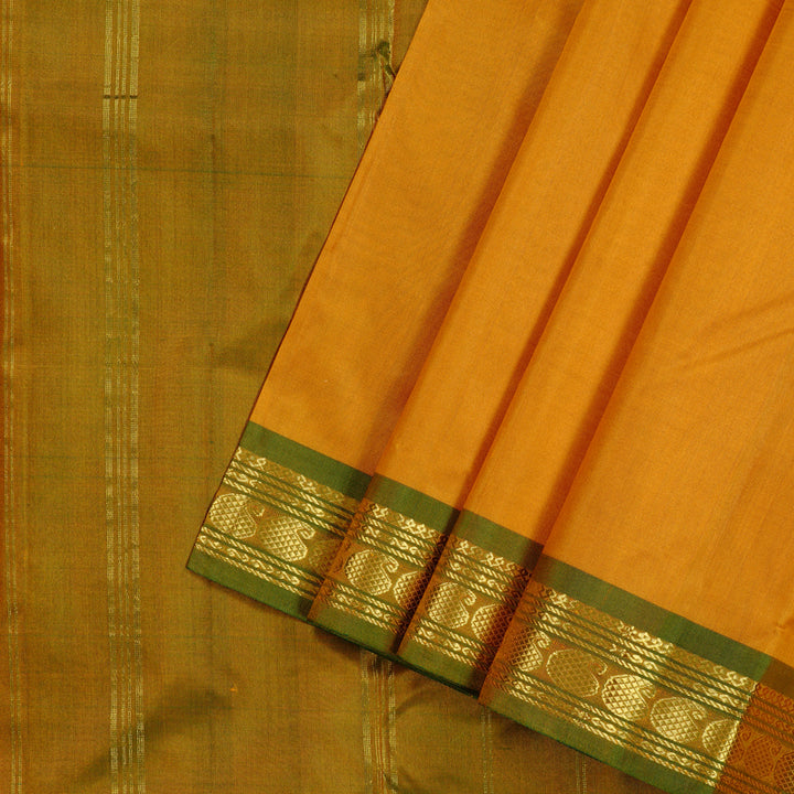 Hayagrivas Handloom Kanjivaram Silk Saree in Vibrant Mustard KBD2149C1-26