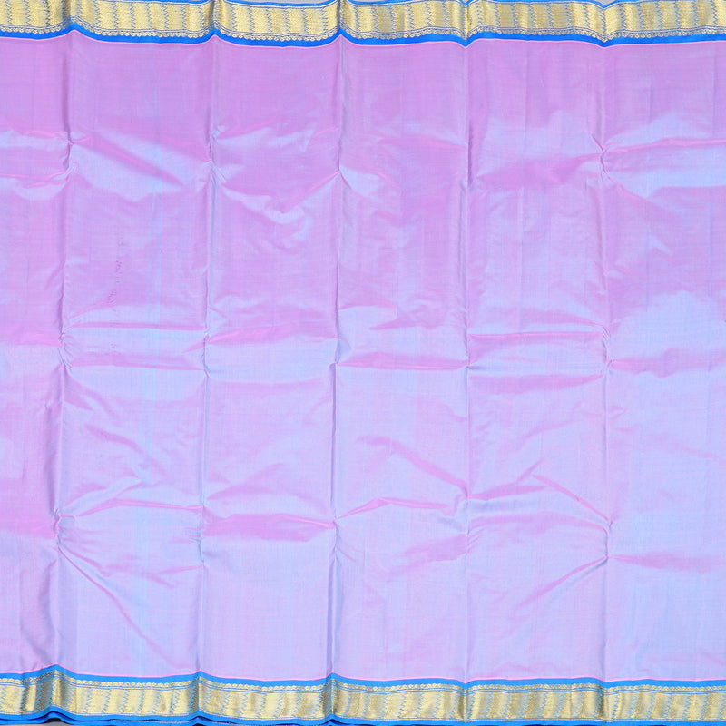 Hayagrivas Lilac Colour Handloom Kanjivaram Silk Saree with Blue Border KBD2149C1-56