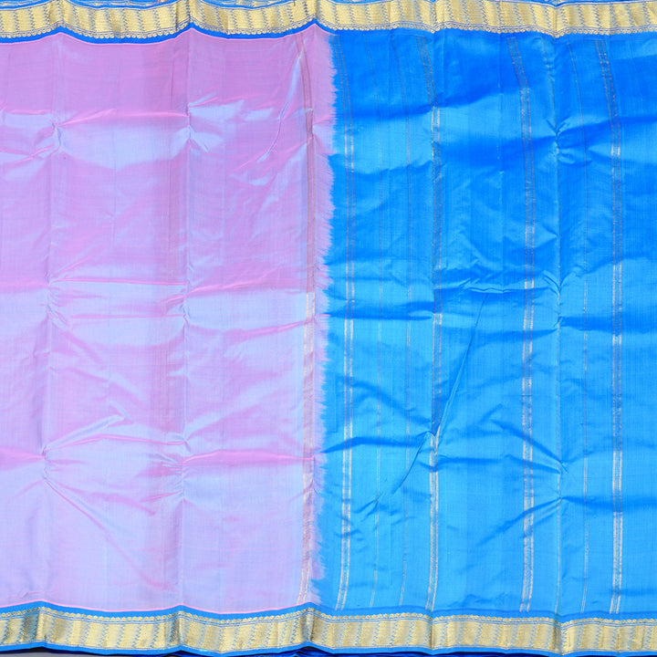 Hayagrivas Lilac Colour Handloom Kanjivaram Silk Saree with Blue Border KBD2149C1-56